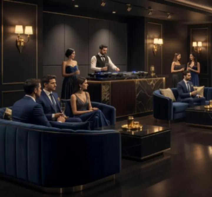 Exkluzív VIP lounge és klubhelyszín hangulatos fényekkel